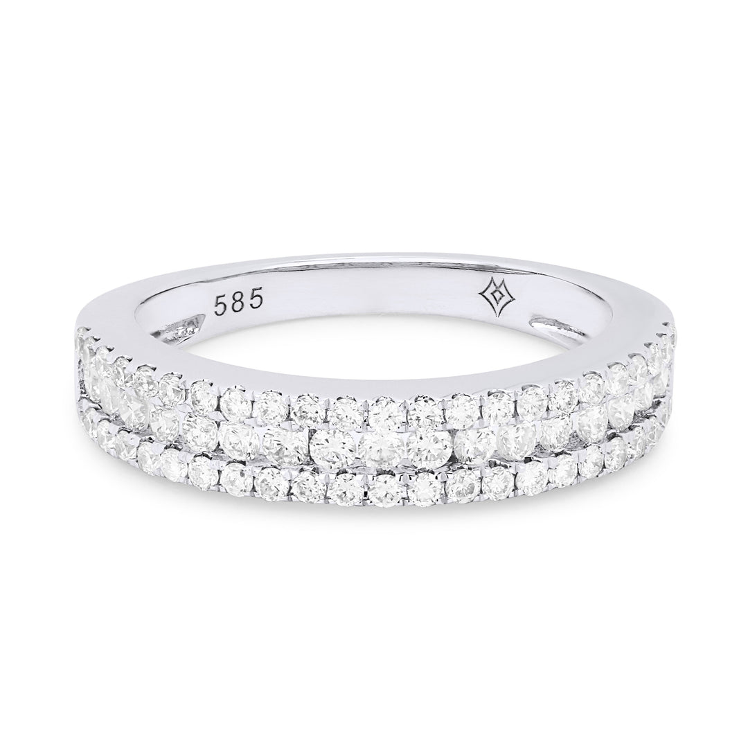 Beautiful Hand Crafted 14K White Gold White Diamond Aspen Collection Ring