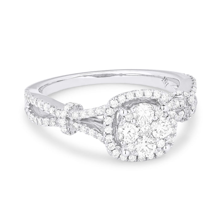 Madison L 14K White Gold Diamond Round Ring - style R1155W