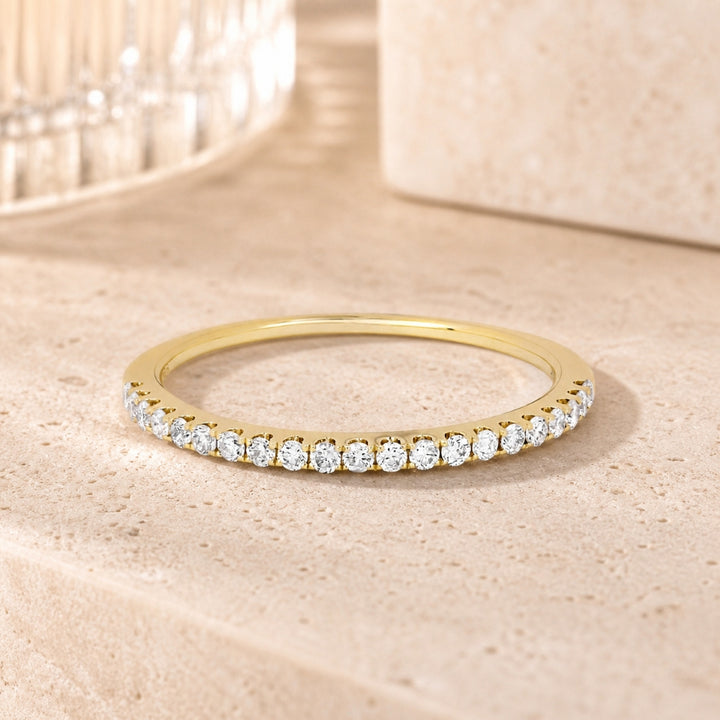 R1156 - 14K Gold Diamond Stackable Ring
