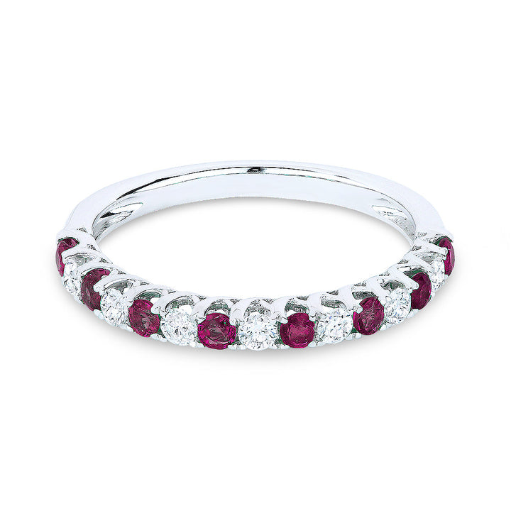 Beautiful Hand Crafted 18K White Gold  Ruby And Diamond Arianna Collection Ring