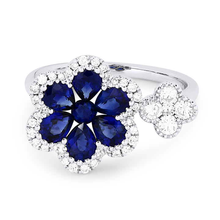 Beautiful Hand Crafted 18K White Gold  Sapphire And Diamond Arianna Collection Ring