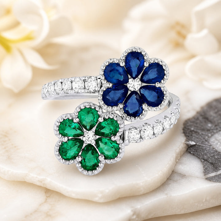 R1204 - 14K & 18K Gold Flower Ring