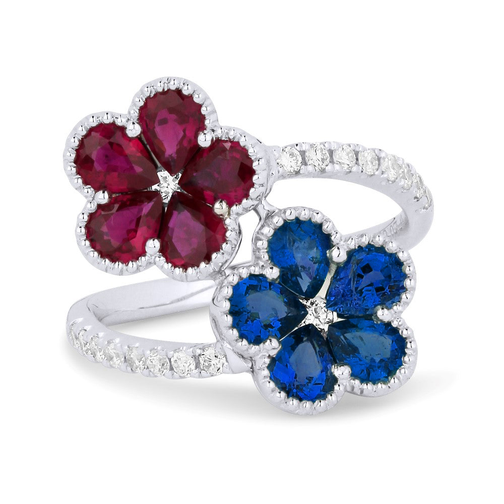 Beautiful Hand Crafted 18K White Gold  Sapphire And Diamond Arianna Collection Ring