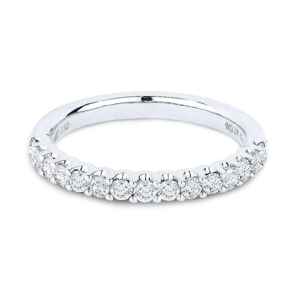 Beautiful Hand Crafted 14K White Gold White Diamond Milano Collection Ring