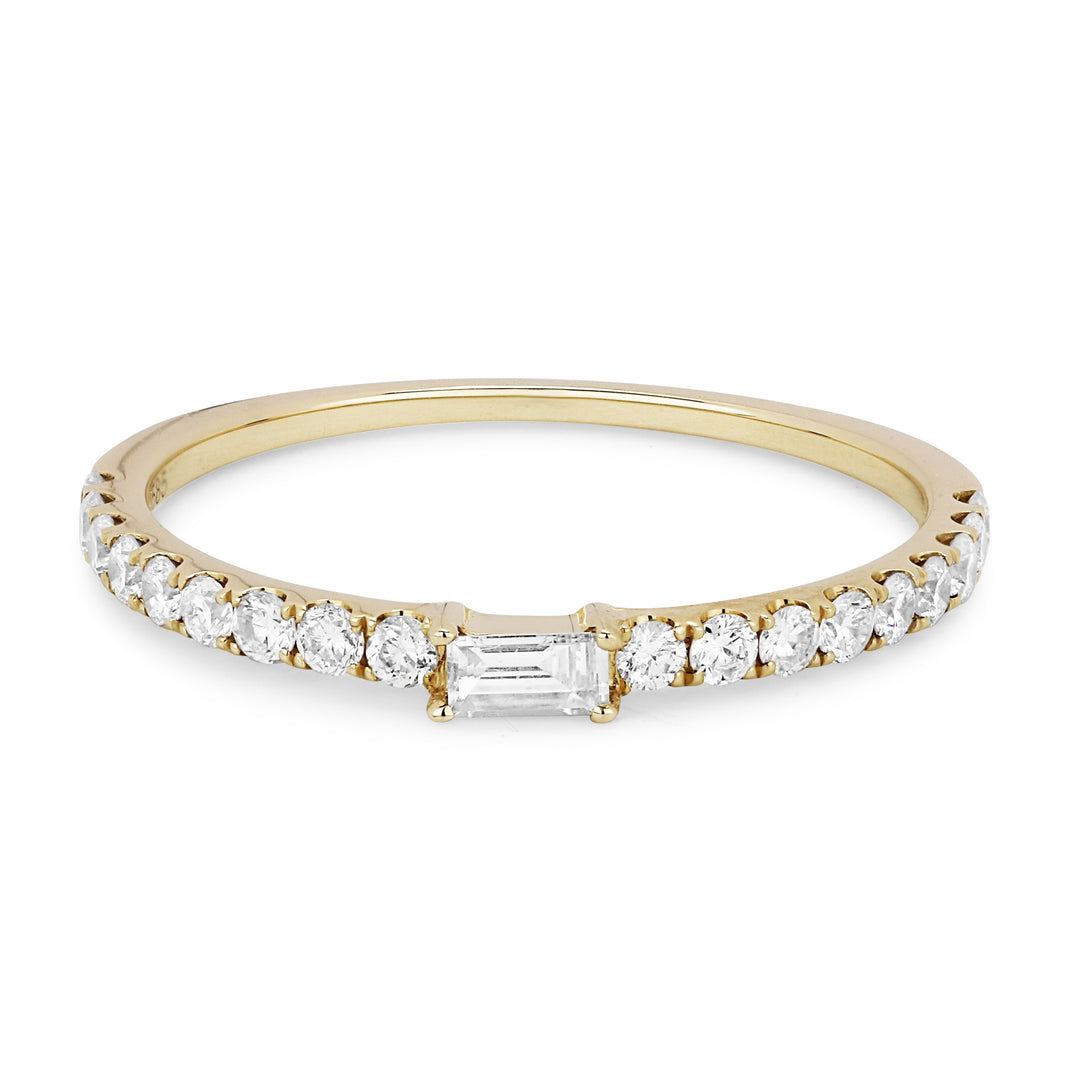 Beautiful Hand Crafted 14K Yellow Gold White Diamond Milano Collection Ring