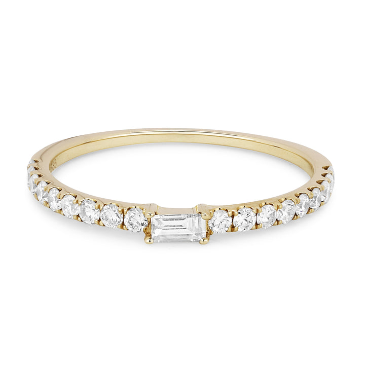 Beautiful Hand Crafted 14K Yellow Gold White Diamond Milano Collection Ring