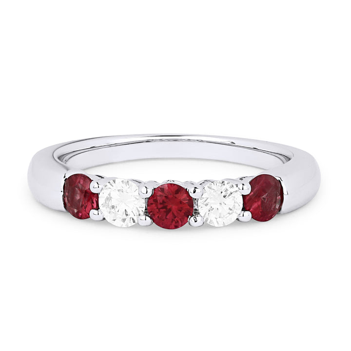 Beautiful Hand Crafted 14K White Gold  Ruby And Diamond Arianna Collection Ring