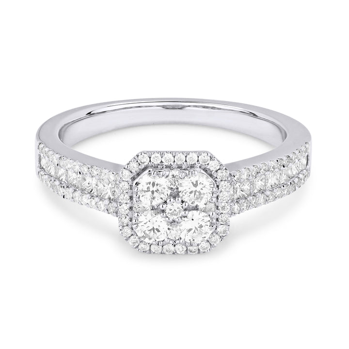 Madison L 14K White Gold Diamond Cushion Ring - style R1237W