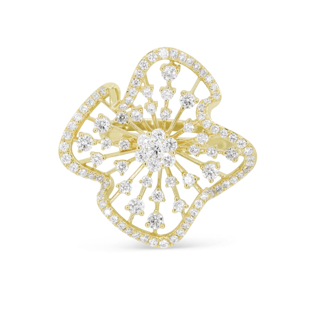 Madison L 14K Yellow Gold Diamond Flower Ring - style R1245Y