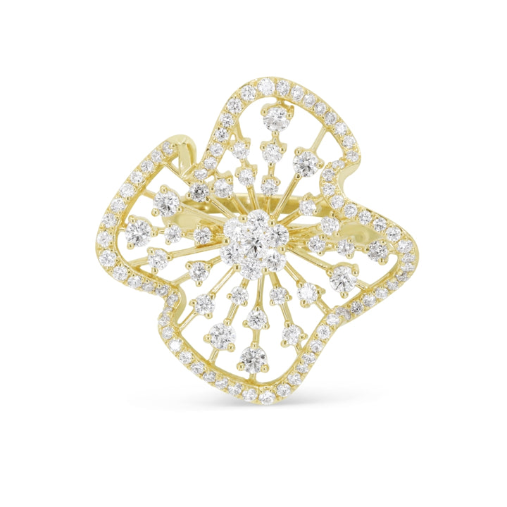 Madison L 14K Yellow Gold Diamond Flower Ring - style R1245Y