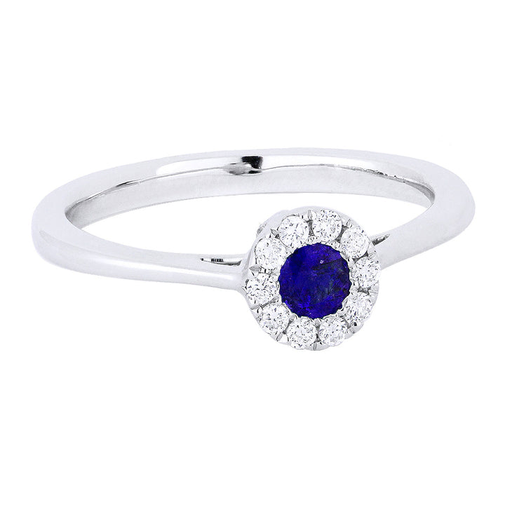 Beautiful Hand Crafted 14K White Gold 3MM Sapphire And Diamond Arianna Collection Ring