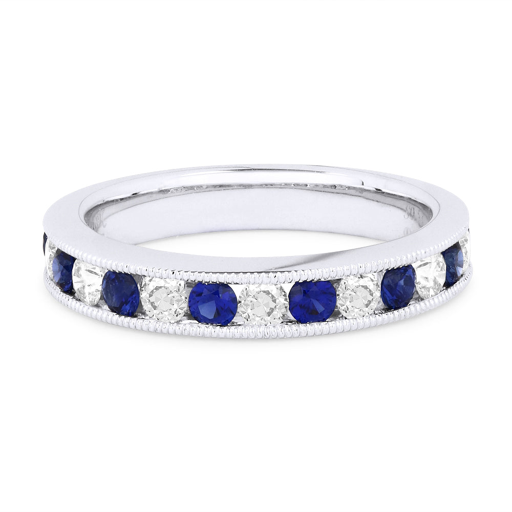 Beautiful Hand Crafted 18K White Gold  Sapphire And Diamond Arianna Collection Ring