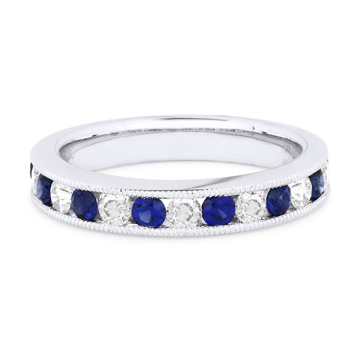 Beautiful Hand Crafted 18K White Gold  Sapphire And Diamond Arianna Collection Ring