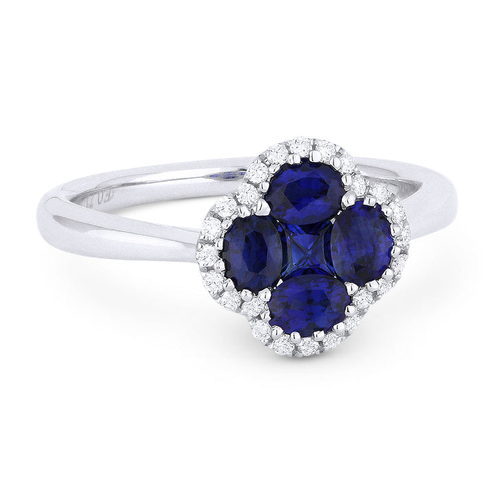Beautiful Hand Crafted 18K White Gold 10MM Sapphire And Diamond Arianna Collection Ring