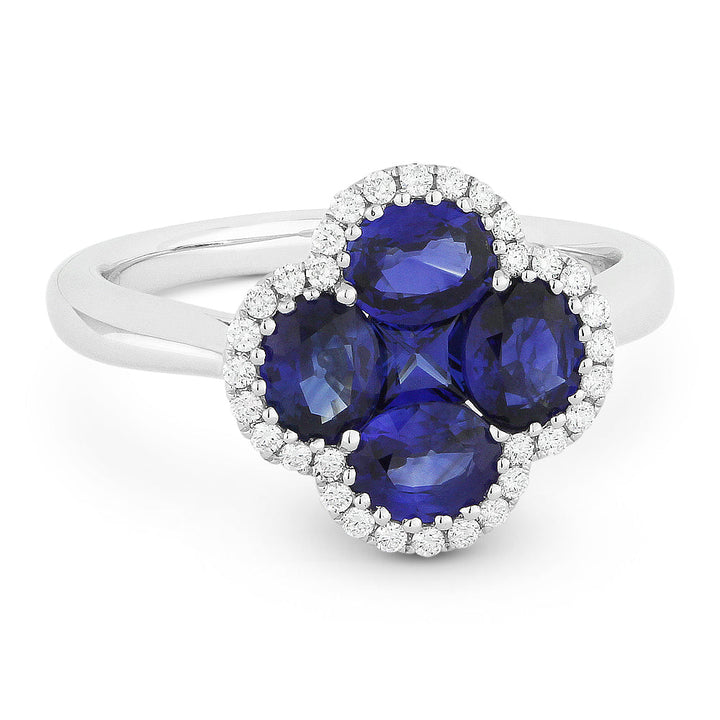 Beautiful Hand Crafted 18K White Gold 14MM Sapphire And Diamond Arianna Collection Ring