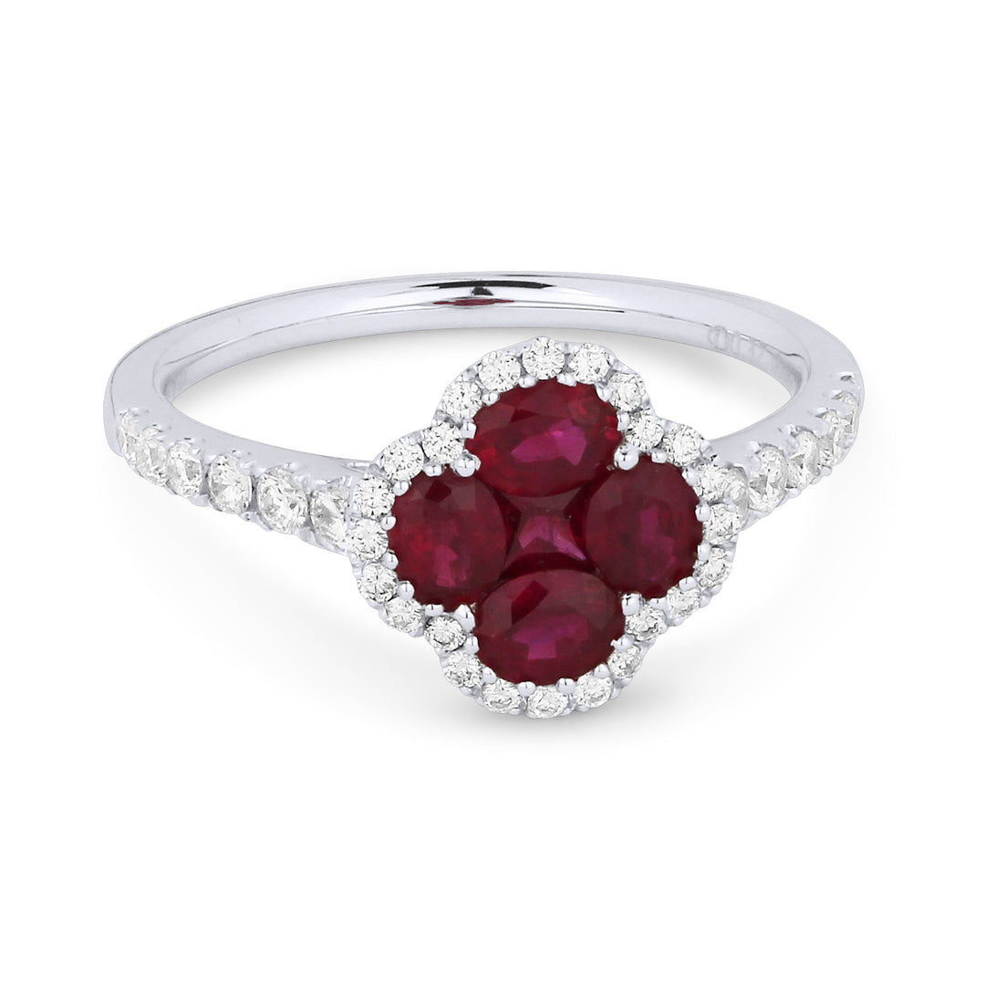 Beautiful Hand Crafted 18K White Gold  Ruby And Diamond Arianna Collection Ring