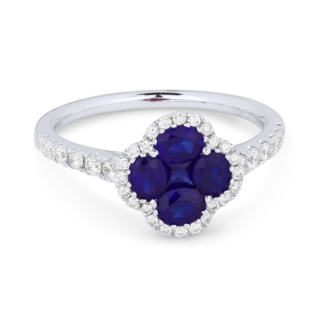 Beautiful Hand Crafted 18K White Gold  Sapphire And Diamond Arianna Collection Ring