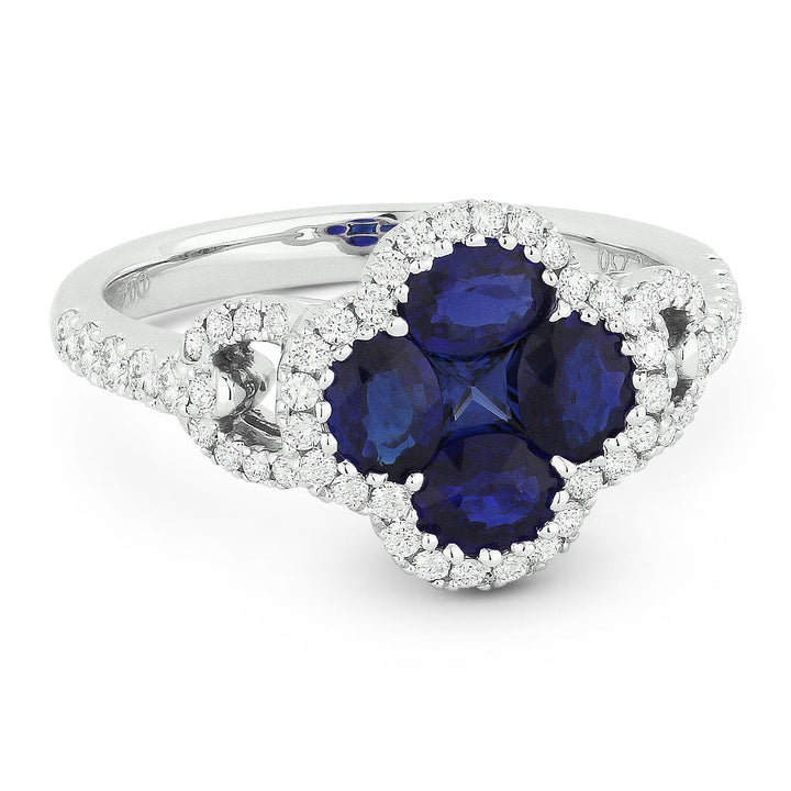 Beautiful Hand Crafted 18K White Gold  Sapphire And Diamond Arianna Collection Ring