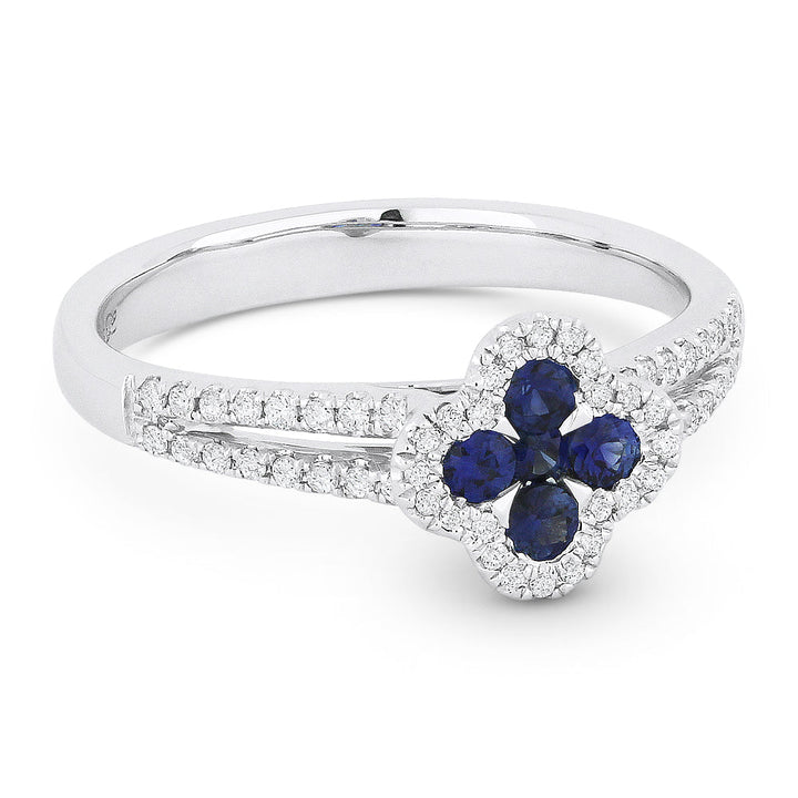 Beautiful Hand Crafted 14K White Gold  Sapphire And Diamond Arianna Collection Ring