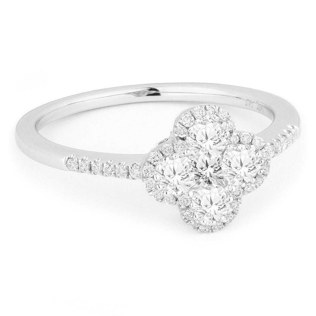 Beautiful Hand Crafted 14K White Gold White Diamond Milano Collection Ring