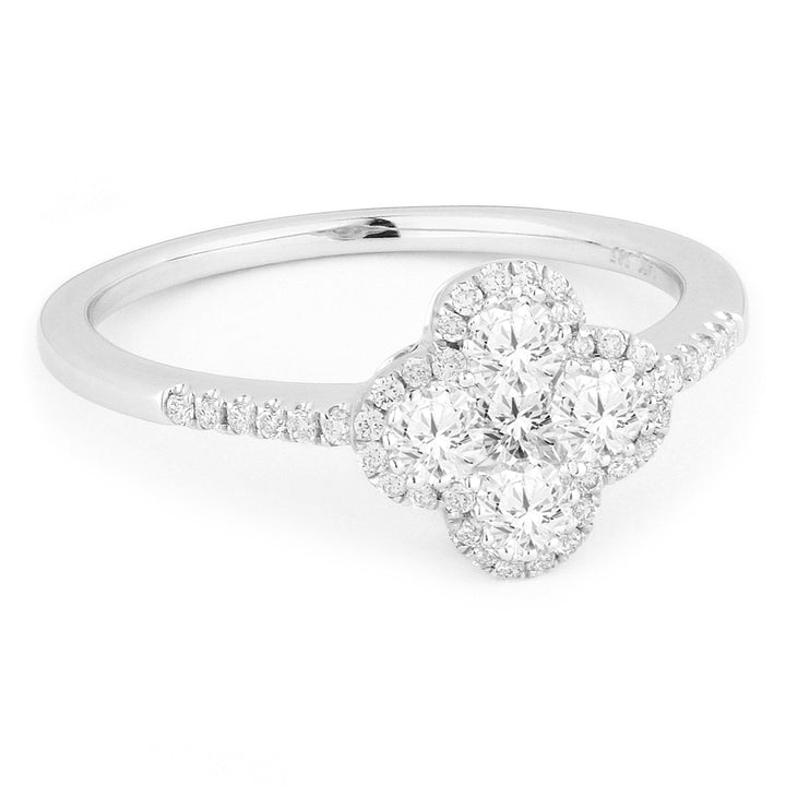 Beautiful Hand Crafted 14K White Gold White Diamond Milano Collection Ring