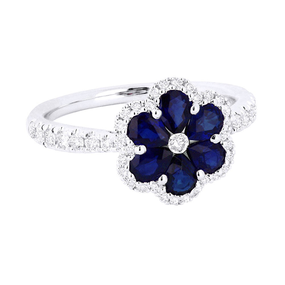 Beautiful Hand Crafted 18K White Gold  Sapphire And Diamond Arianna Collection Ring