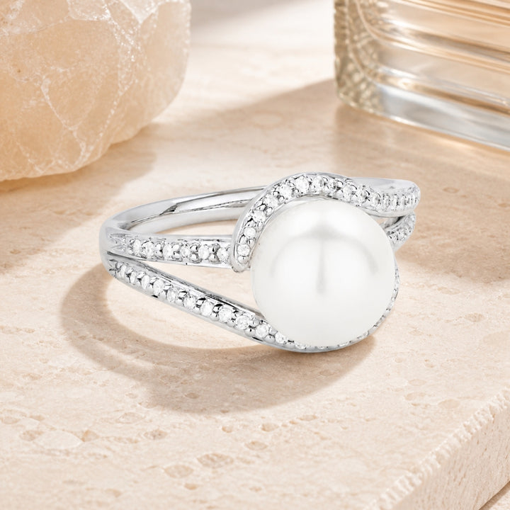 R1286 - 14K Gold Pearl Round Ring