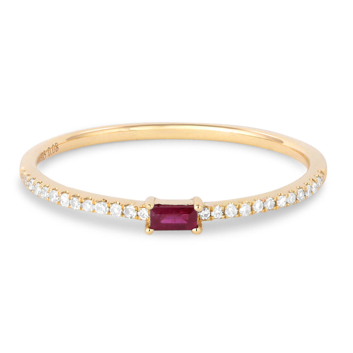 Beautiful Hand Crafted 14K Yellow Gold  Ruby And Diamond Arianna Collection Ring