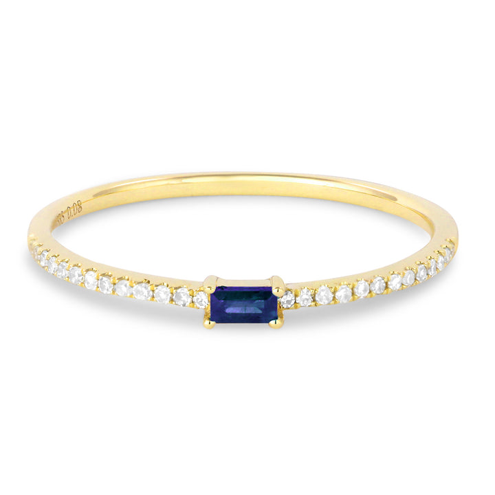 Beautiful Hand Crafted 14K Yellow Gold  Sapphire And Diamond Arianna Collection Ring