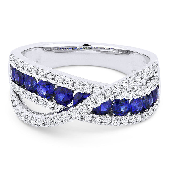 Beautiful Hand Crafted 18K White Gold  Sapphire And Diamond Arianna Collection Ring