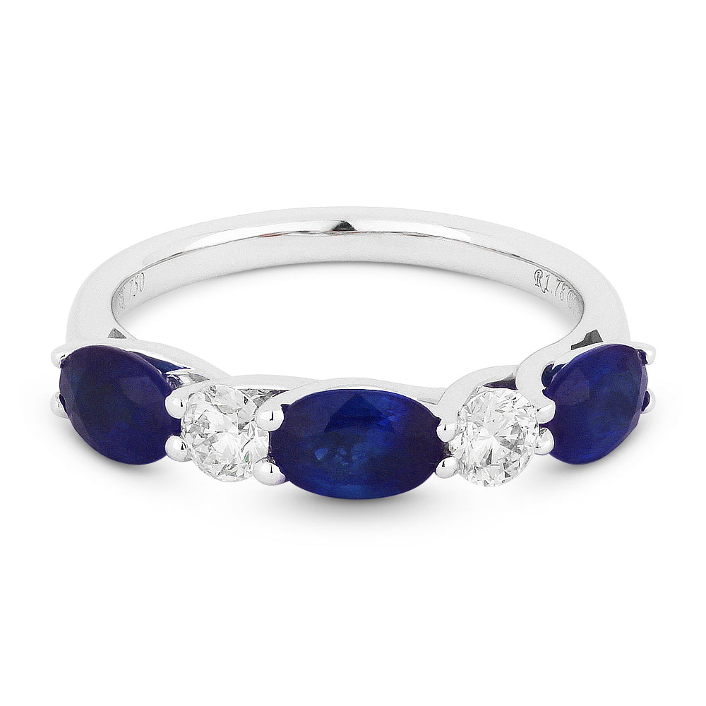 Beautiful Hand Crafted 18K White Gold  Sapphire And Diamond Arianna Collection Ring