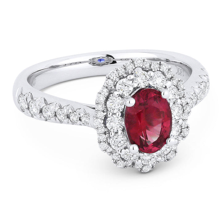 Beautiful Hand Crafted 14K White Gold  Ruby And Diamond Arianna Collection Ring