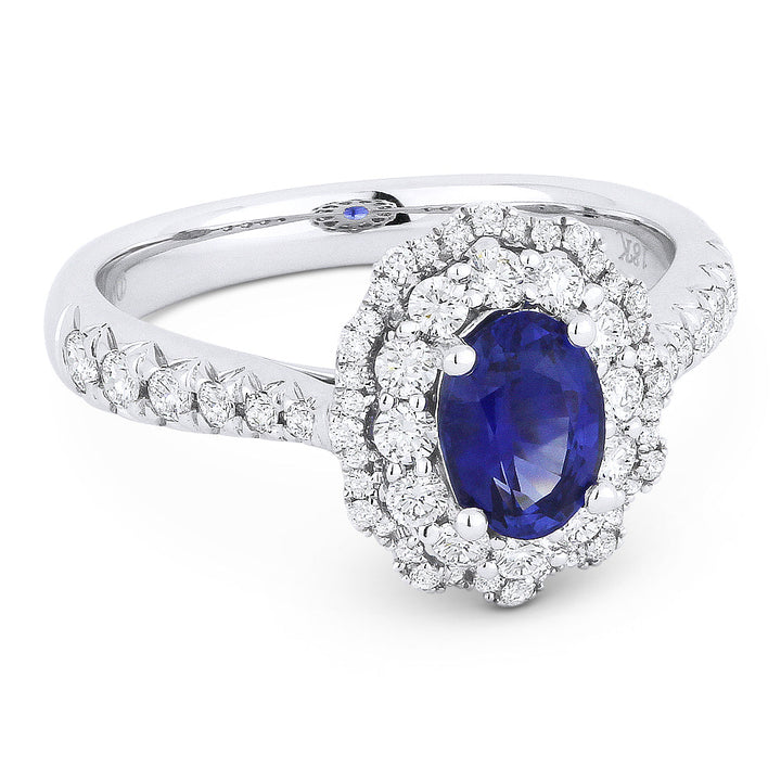 Beautiful Hand Crafted 14K White Gold  Sapphire And Diamond Arianna Collection Ring