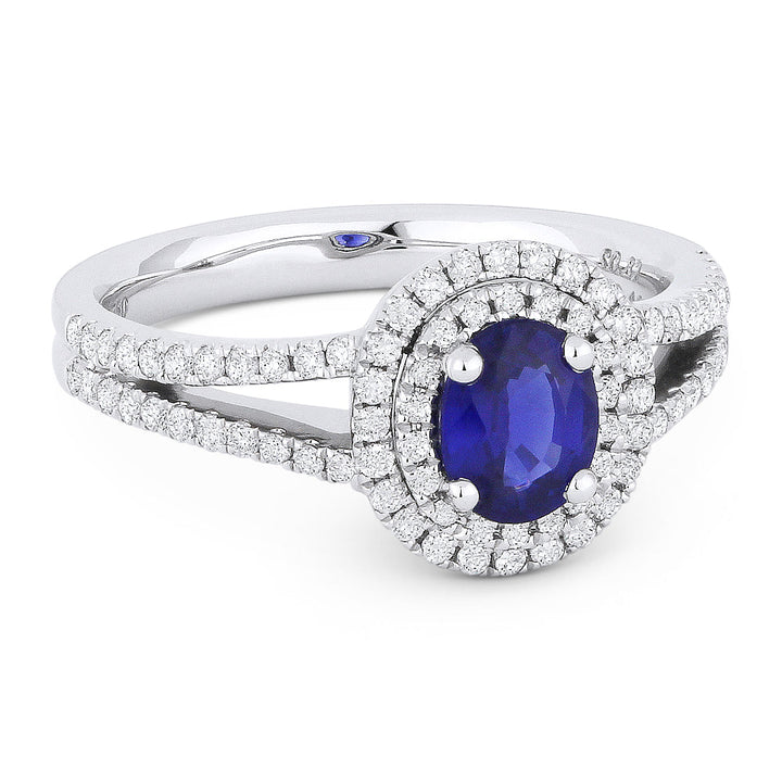 Beautiful Hand Crafted 18K White Gold  Sapphire And Diamond Arianna Collection Ring