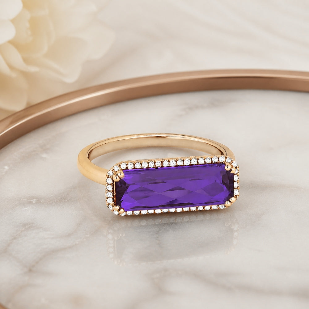 R1336 - 14K Gold Rectangle Ring