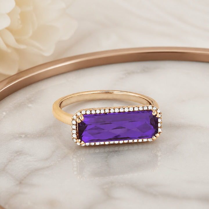 R1336 - 14K Gold Rectangle Ring