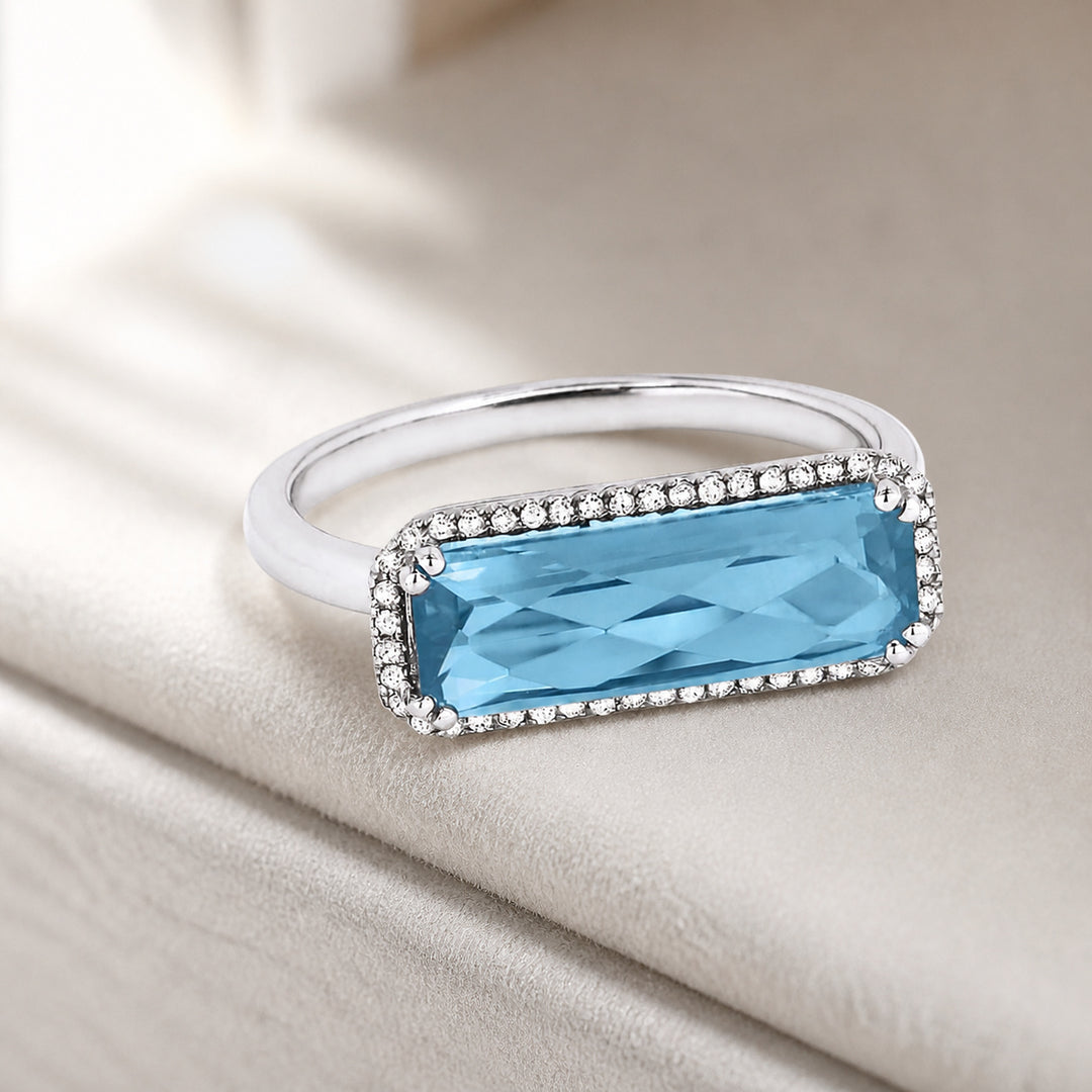 Madison L 14K White Gold Blue Topaz Rectangle Ring - style R1336BTW