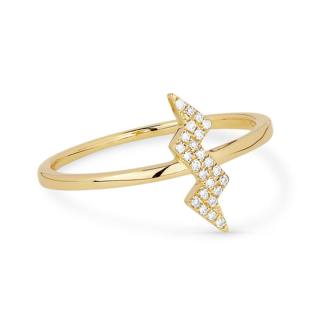 Beautiful Hand Crafted 14K Yellow Gold White Diamond Milano Collection Ring