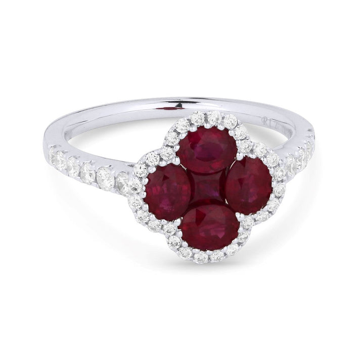 Beautiful Hand Crafted 18K White Gold  Ruby And Diamond Arianna Collection Ring