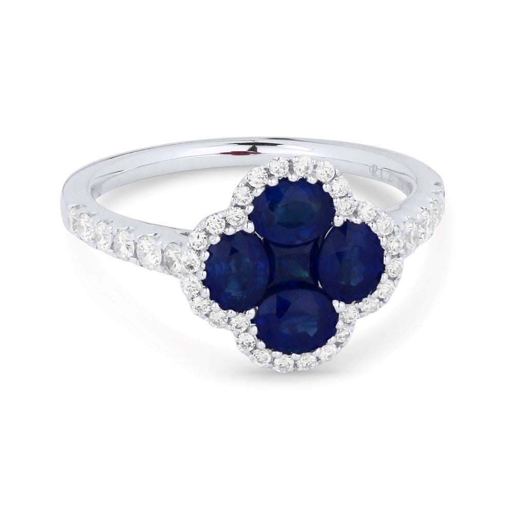 Beautiful Hand Crafted 18K White Gold  Sapphire And Diamond Arianna Collection Ring