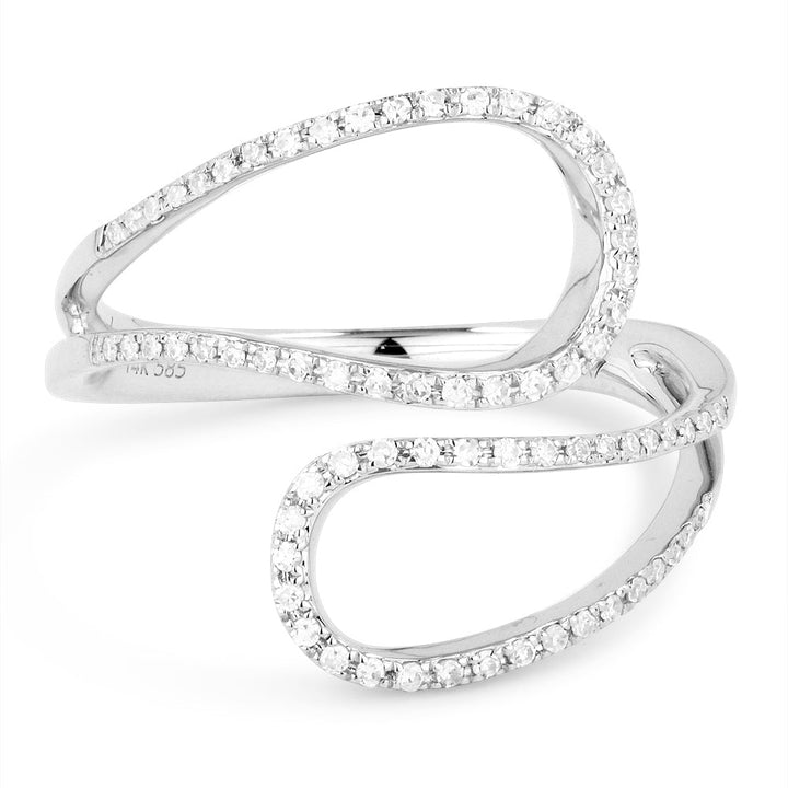 Beautiful Hand Crafted 14K White Gold White Diamond Milano Collection Ring