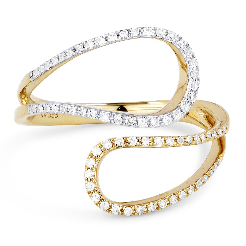 Beautiful Hand Crafted 14K Yellow Gold White Diamond Milano Collection Ring