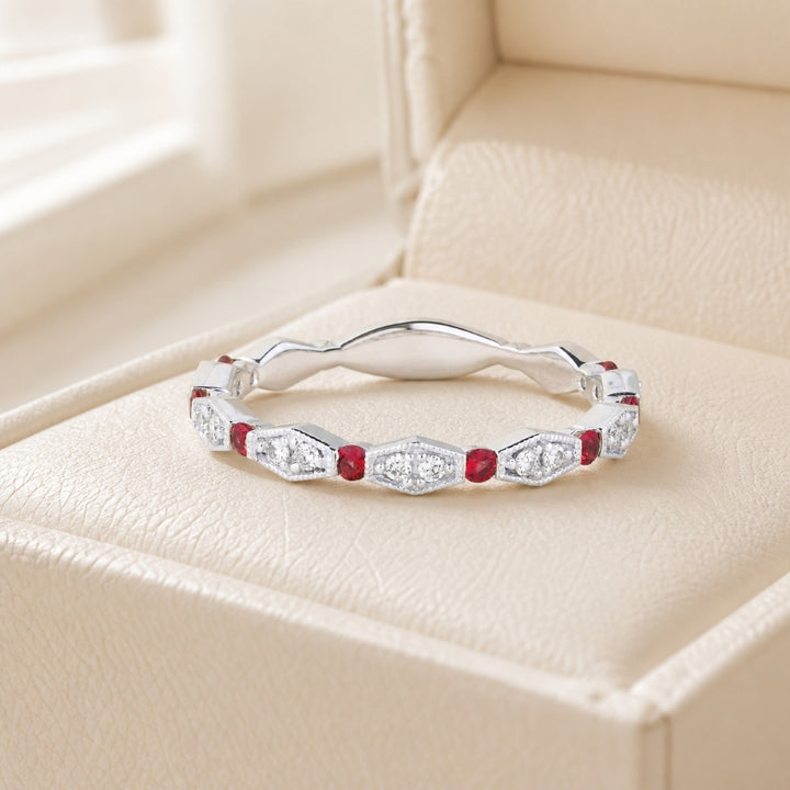 R1379 - 14K Gold Diamond Stackable Ring