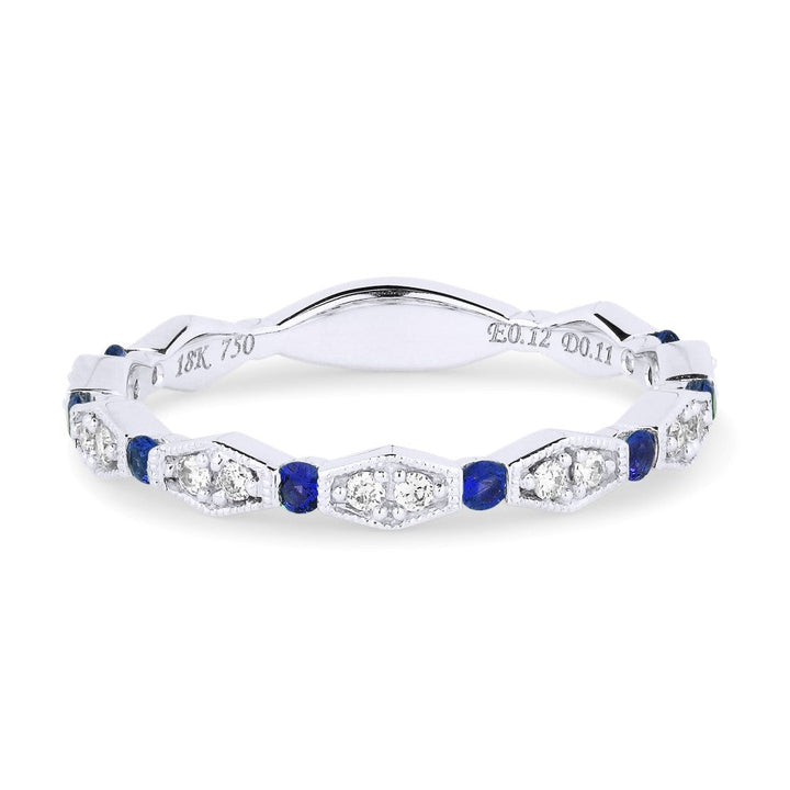 Beautiful Hand Crafted 14K White Gold  Sapphire And Diamond Arianna Collection Ring