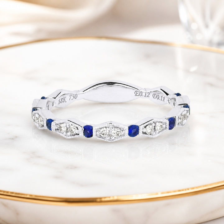 R1379 - 14K Gold Diamond Stackable Ring