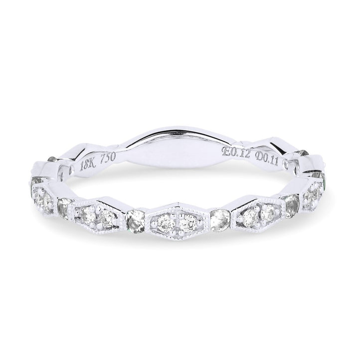 Beautiful Hand Crafted 14K White Gold White Diamond Arianna Collection Ring