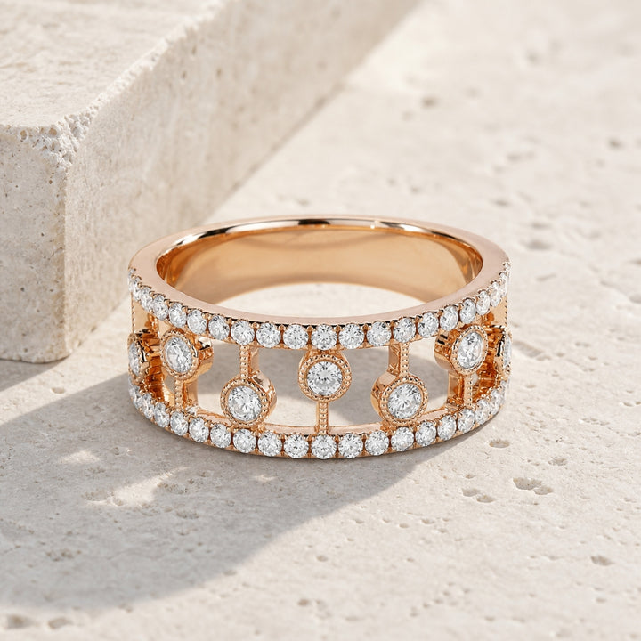 R1389 - 14K Gold Diamond Cocktail Ring