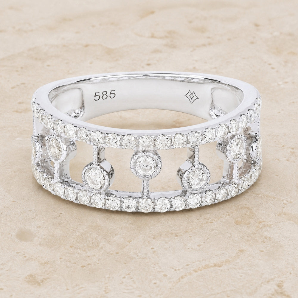 R1389 - 14K Gold Diamond Cocktail Ring