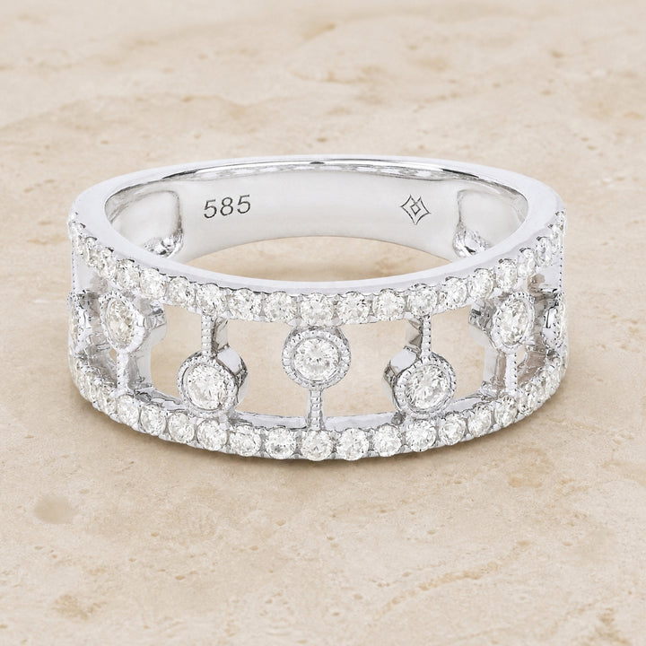 R1389 - 14K Gold Diamond Cocktail Ring
