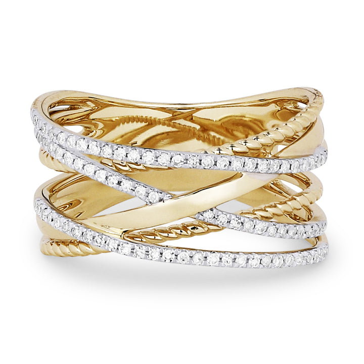 Madison L 14K Yellow Gold Diamond Cocktail Ring - style R1391Y